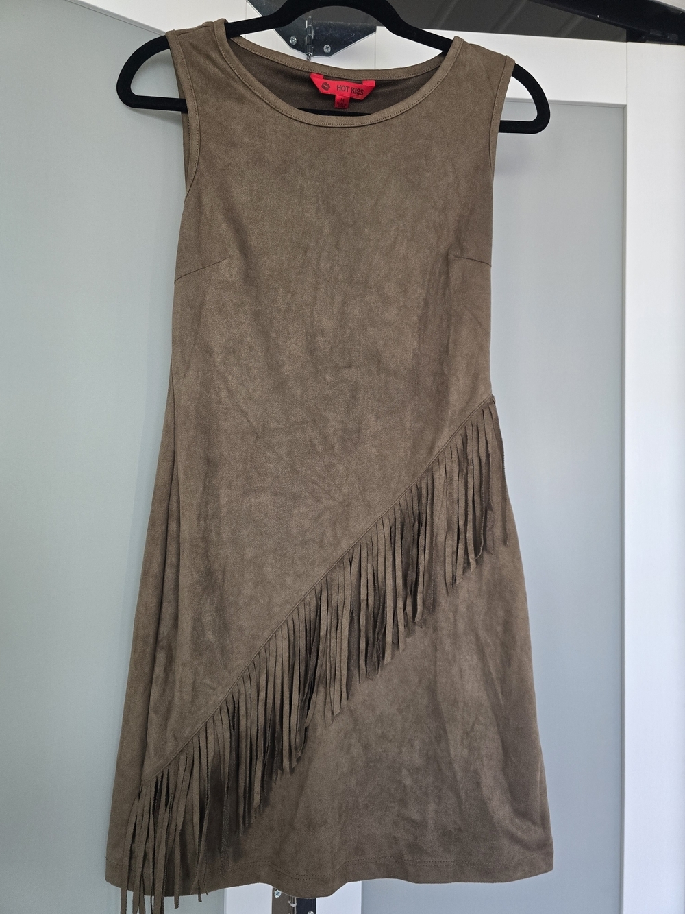 Hot Kiss Faux Suede Fringe Dress